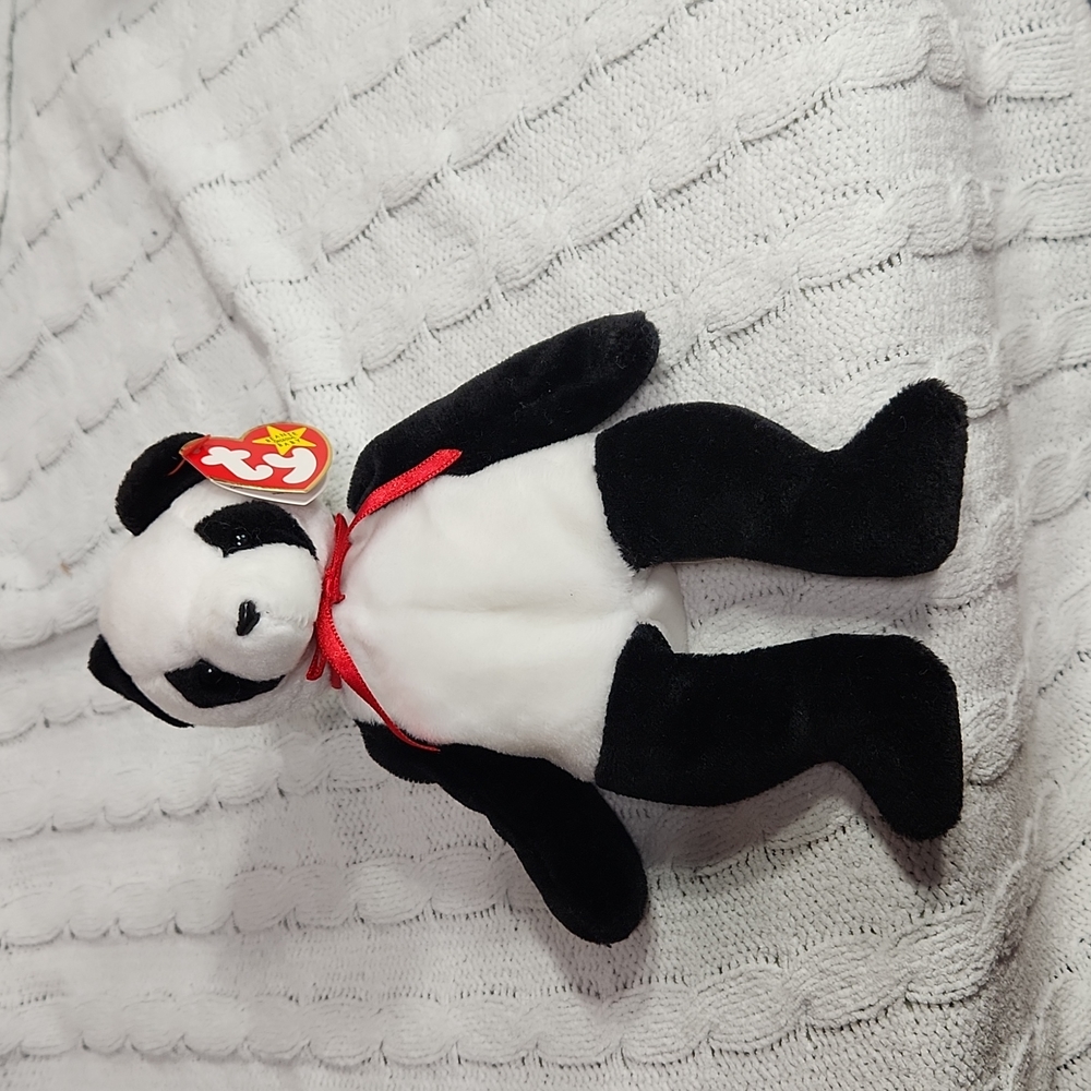Vintage Ty Beanie Baby "Fortune" Panda Bear 1998 P.E. Pellets - Picture 5 of 12